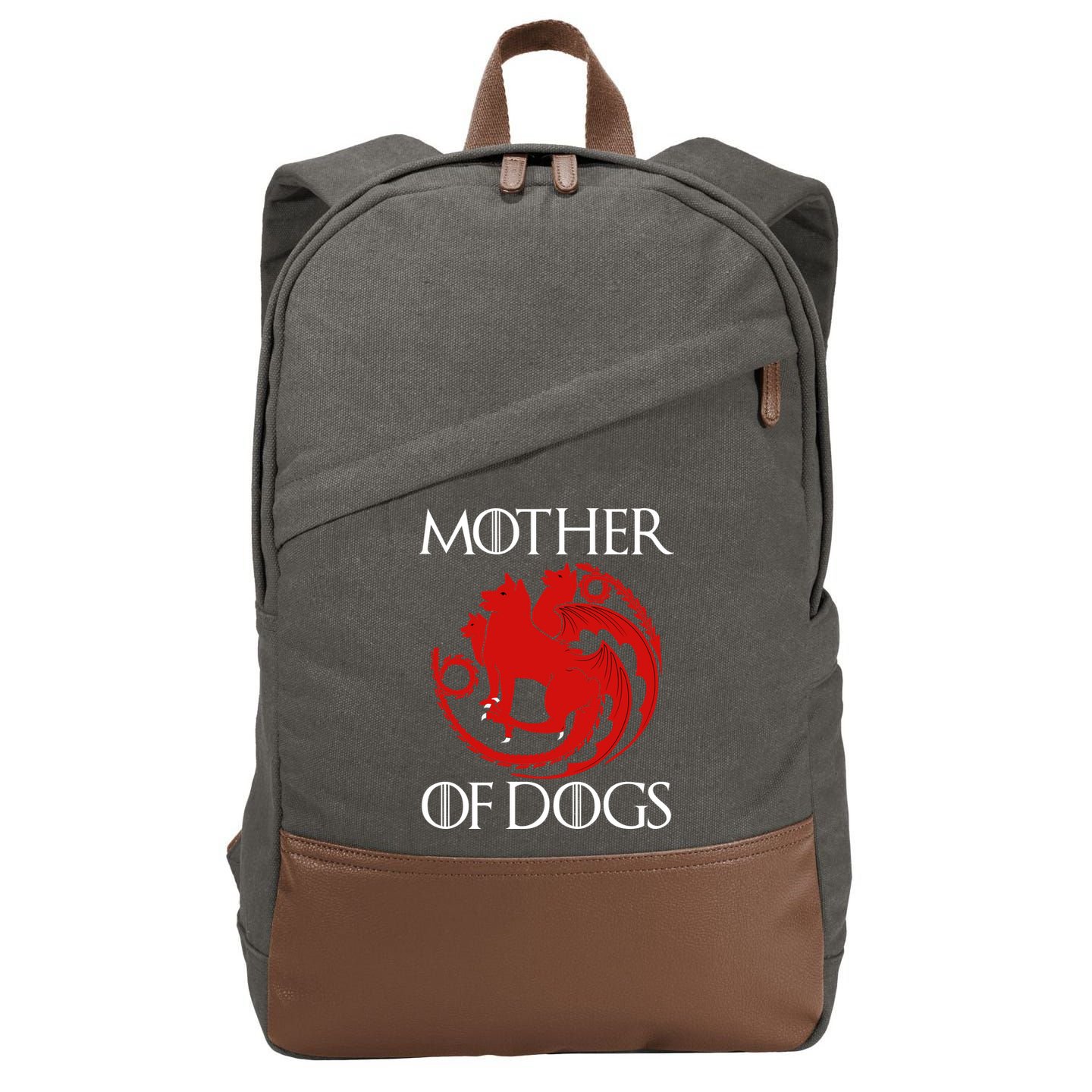 Mother Of Dogs Emblem Cotton Canvas Backpack
