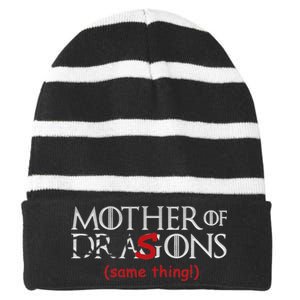 Mother Of Dragons Sons Same Thing Striped Beanie with Solid Band