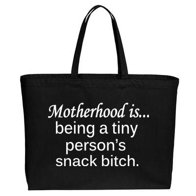 Motherhood Is Being A Tiny Person's Snack Cotton Canvas Jumbo Tote