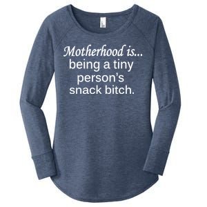 Motherhood Is Being A Tiny Person's Snack Women's Perfect Tri Tunic Long Sleeve Shirt