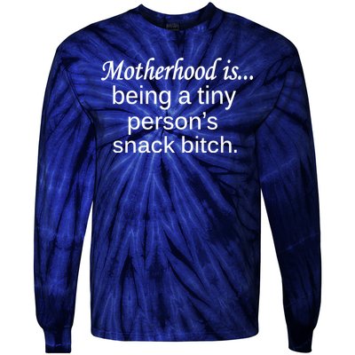 Motherhood Is Being A Tiny Person's Snack Tie-Dye Long Sleeve Shirt