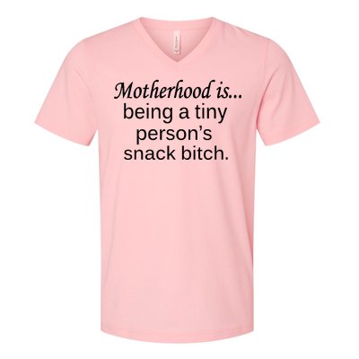 Motherhood Is Being A Tiny Person's Snack V-Neck T-Shirt