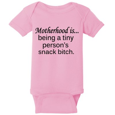 Motherhood Is Being A Tiny Person's Snack Baby Bodysuit