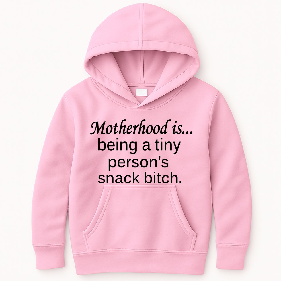 Motherhood Is Being A Tiny Person's Snack Kids Hoodie
