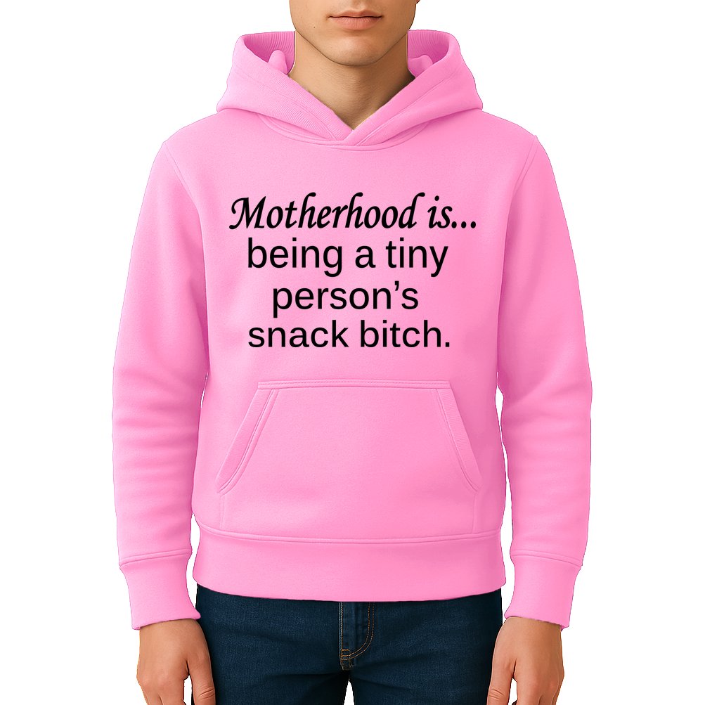 Motherhood Is Being A Tiny Person's Snack Kids Hoodie
