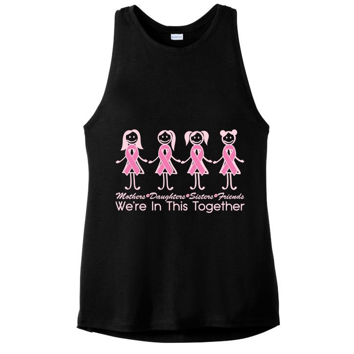 Mothers Daughters Sisters Friends We're In This Together Breast Cancer Ladies PosiCharge Tri-Blend Wicking Tank