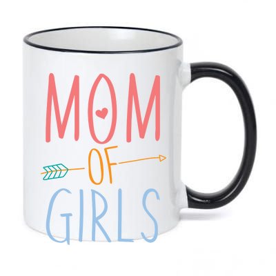 Mother's Day Mom of Girls  11oz Black Color Changing Mug