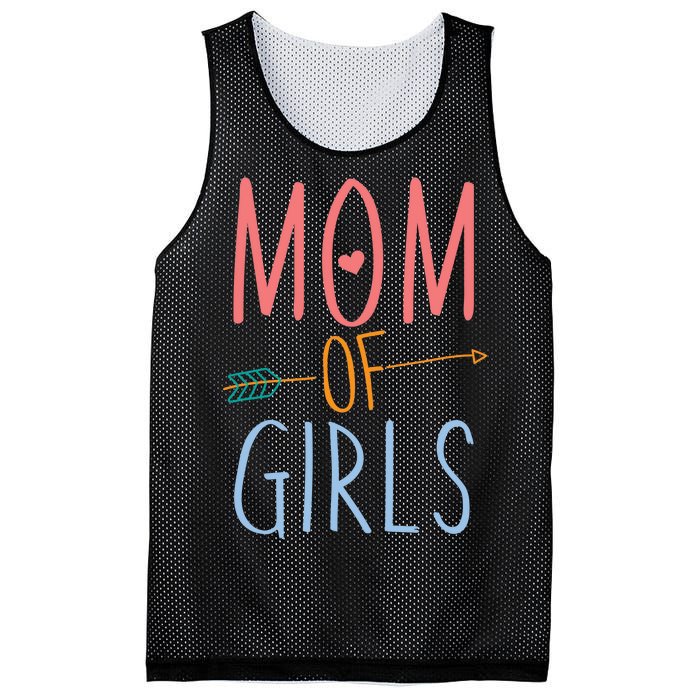 Mother's Day Mom of Girls  Mesh Reversible Basketball Jersey Tank