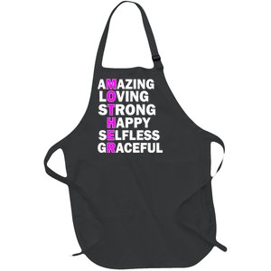 Mother's Day Quote Amazing Loving Strong Happy Full-Length Apron With Pockets