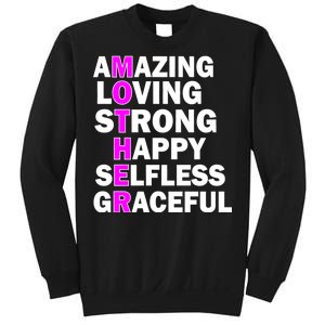 Mother's Day Quote Amazing Loving Strong Happy Sweatshirt