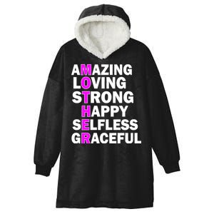 Mother's Day Quote Amazing Loving Strong Happy Hooded Wearable Blanket