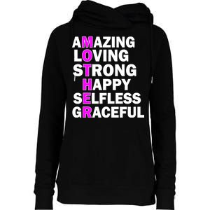 Mother's Day Quote Amazing Loving Strong Happy Womens Funnel Neck Pullover Hood