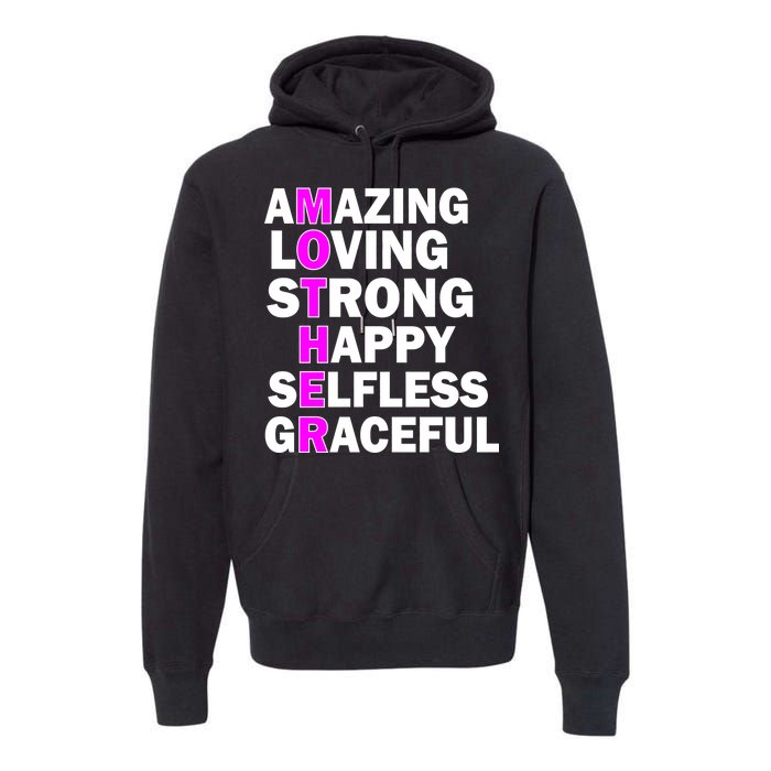 Mother's Day Quote Amazing Loving Strong Happy Premium Hoodie