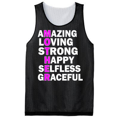 Mother's Day Quote Amazing Loving Strong Happy Mesh Reversible Basketball Jersey Tank