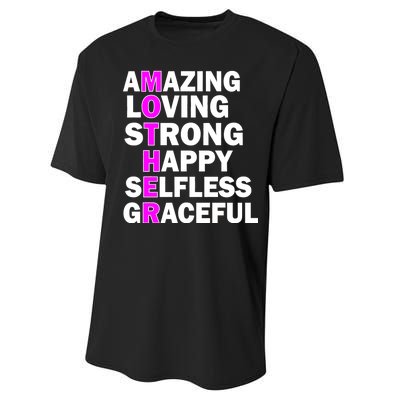 Mother's Day Quote Amazing Loving Strong Happy Performance Sprint T-Shirt