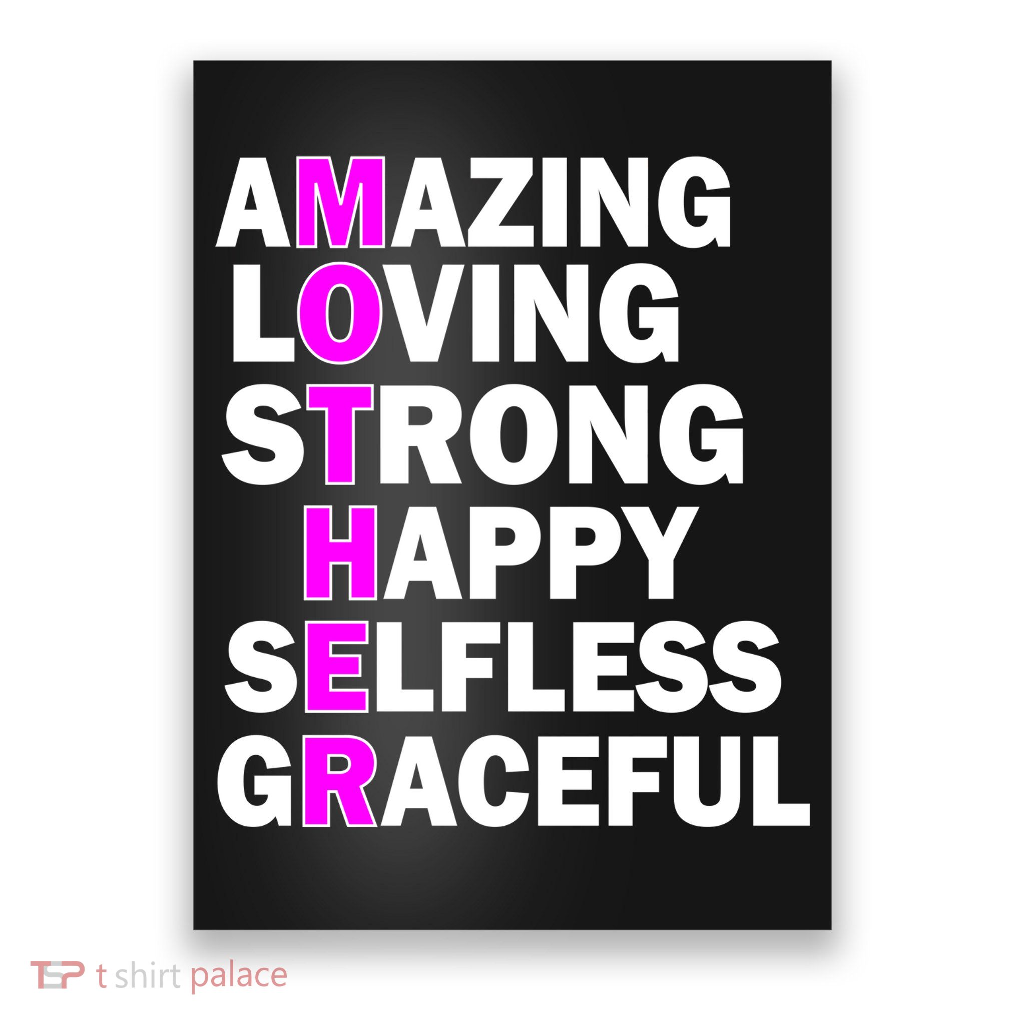 Mother's Day Quote Amazing Loving Strong Happy Poster