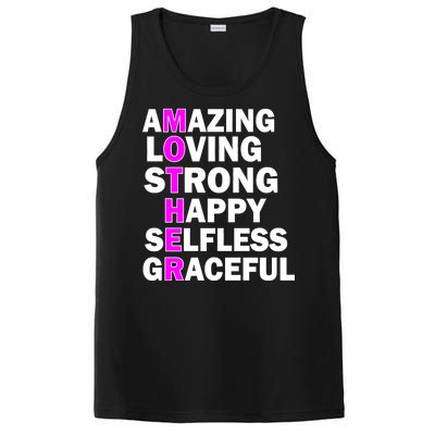 Mother's Day Quote Amazing Loving Strong Happy PosiCharge Competitor Tank