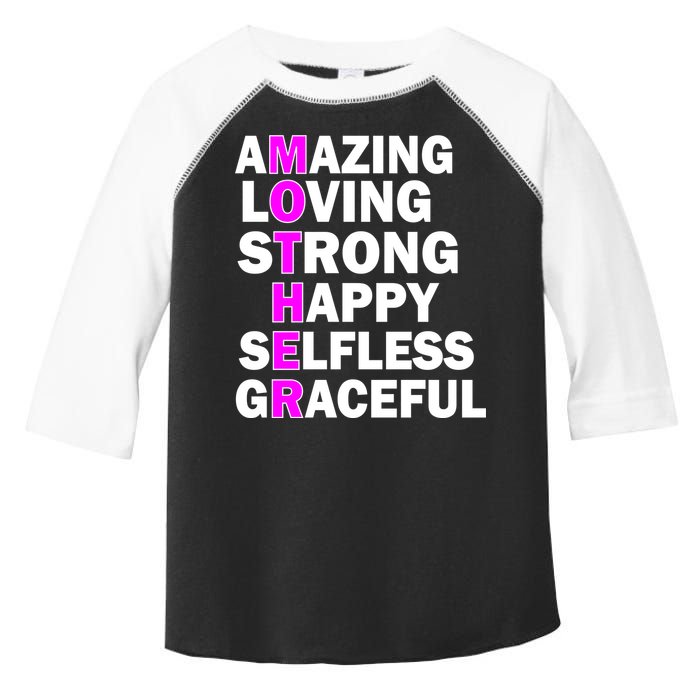 Mother's Day Quote Amazing Loving Strong Happy Toddler Fine Jersey T-Shirt