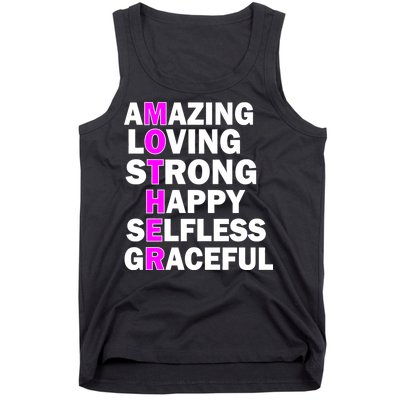 Mother's Day Quote Amazing Loving Strong Happy Tank Top