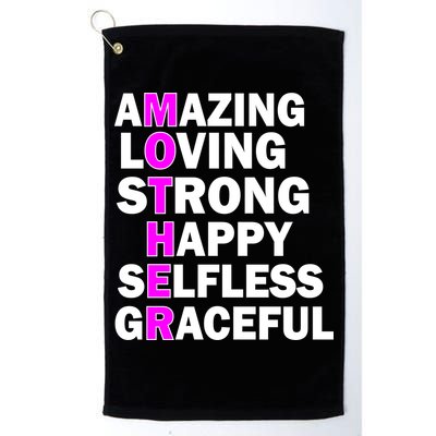 Mother's Day Quote Amazing Loving Strong Happy Golf Towel