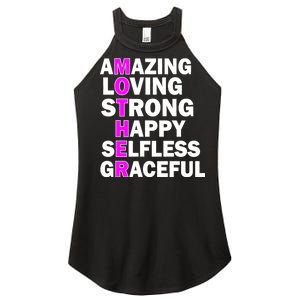 Mother's Day Quote Amazing Loving Strong Happy Women’s Perfect Tri Rocker Tank