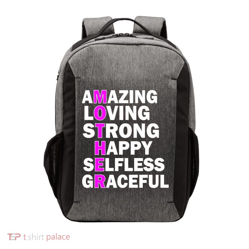 Mother's Day Quote Amazing Loving Strong Happy Vector Backpack