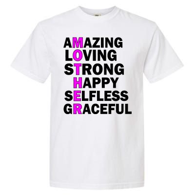 Mother's Day Quote Amazing Loving Strong Happy Garment-Dyed Heavyweight T-Shirt