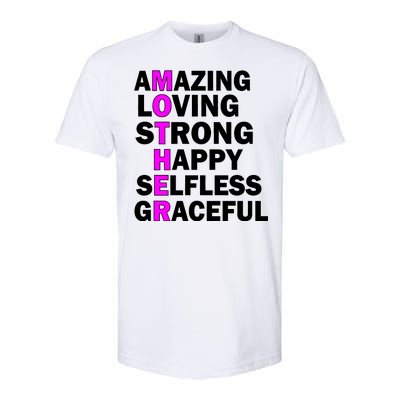 Mother's Day Quote Amazing Loving Strong Happy Softstyle® CVC T-Shirt