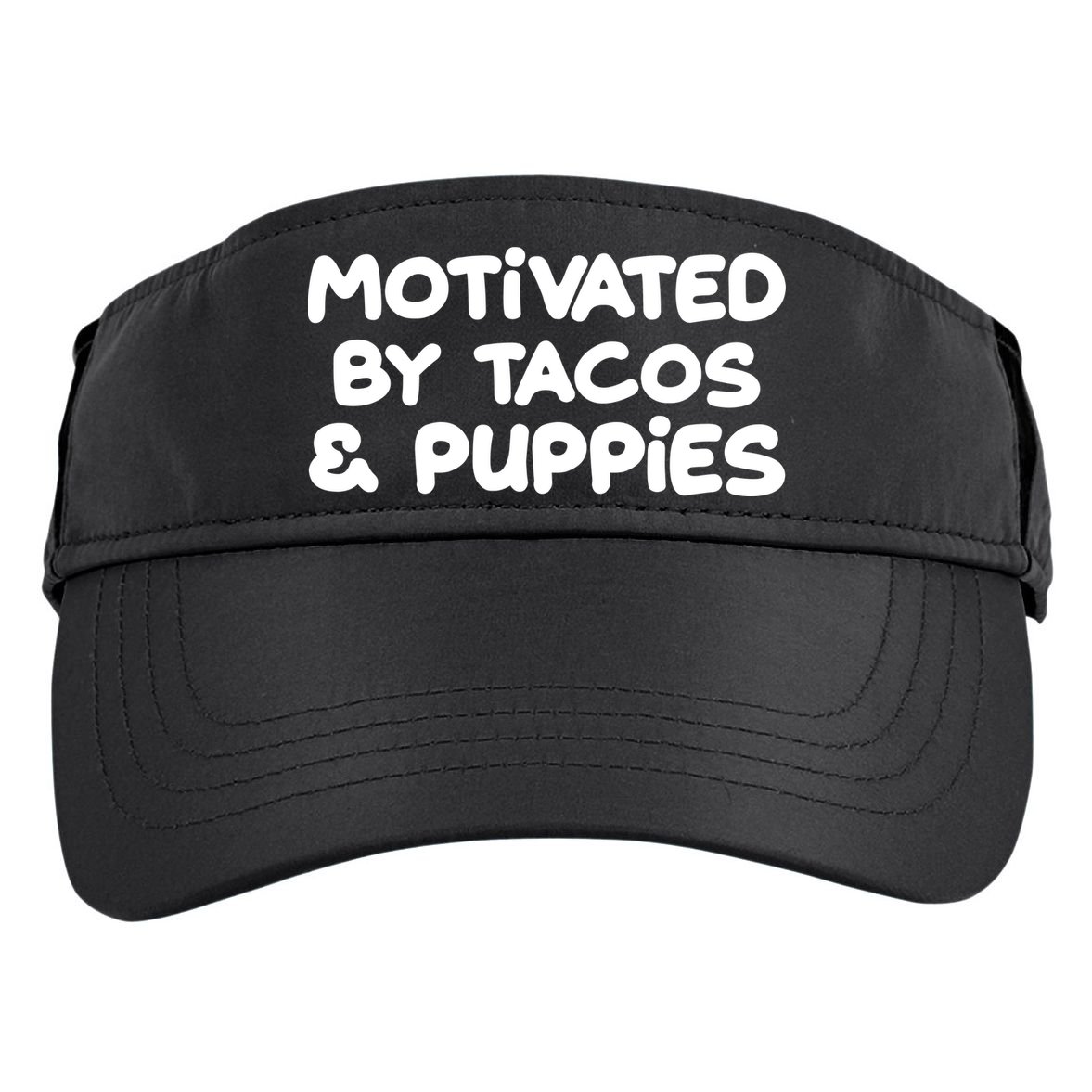Motivated By Tacos & Puppies Adult Drive Performance Visor