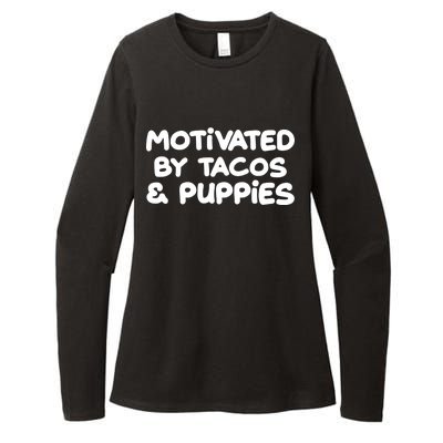 Motivated By Tacos & Puppies Womens CVC Long Sleeve Shirt