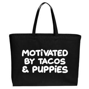 Motivated By Tacos & Puppies Cotton Canvas Jumbo Tote