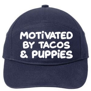 Motivated By Tacos & Puppies 7-Panel Snapback Hat