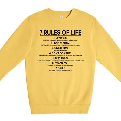 Motivational 7 Rules Of Life  Premium Crewneck Sweatshirt