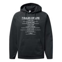 Motivational 7 Rules Of Life  Performance Fleece Hoodie