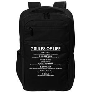 Motivational 7 Rules Of Life  Impact Tech Backpack