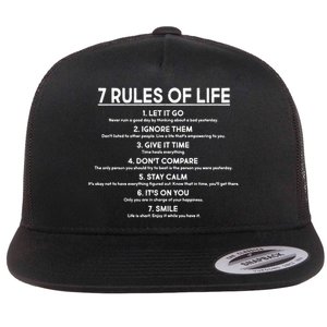 Motivational 7 Rules Of Life  Flat Bill Trucker Hat