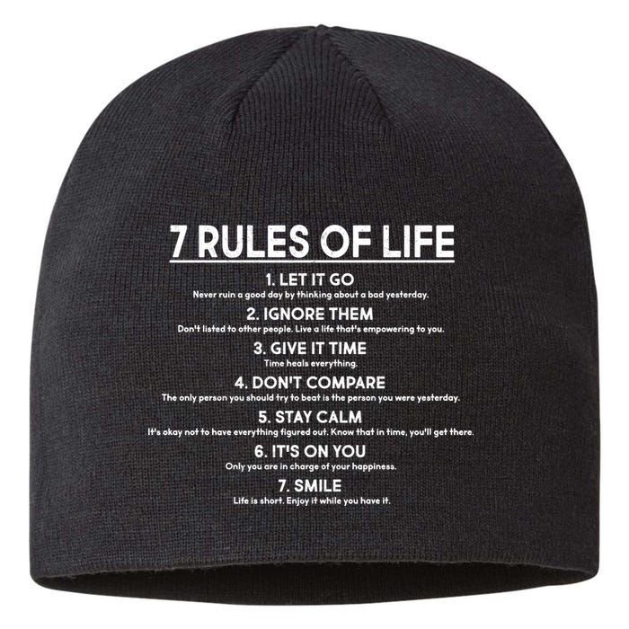 Motivational 7 Rules Of Life  Sustainable Beanie