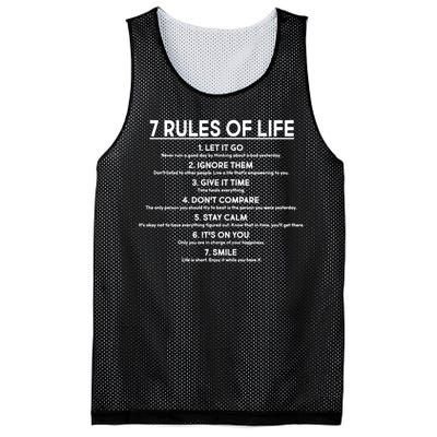 Motivational 7 Rules Of Life  Mesh Reversible Basketball Jersey Tank