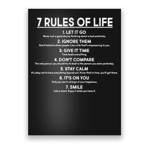 Motivational 7 Rules Of Life  Poster