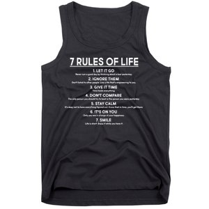 Motivational 7 Rules Of Life  Tank Top