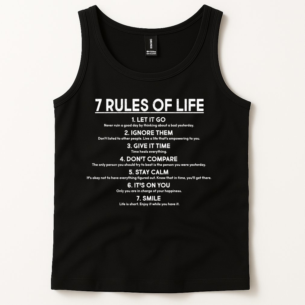 Motivational 7 Rules Of Life  Tank Top