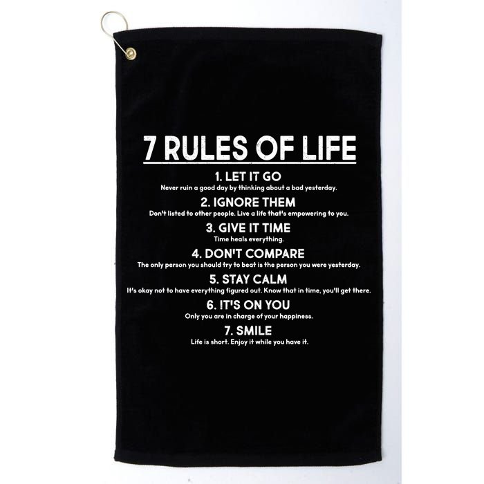 Motivational 7 Rules Of Life  Golf Towel