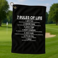 Motivational 7 Rules Of Life  Golf Towel
