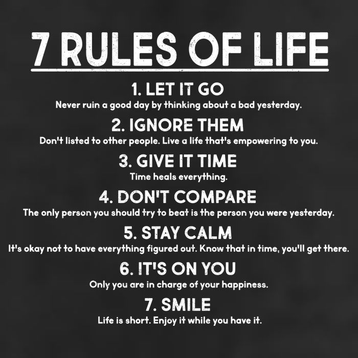 Motivational 7 Rules Of Life  Golf Towel