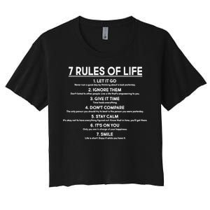 Motivational 7 Rules Of Life  Women's Crop Top Tee