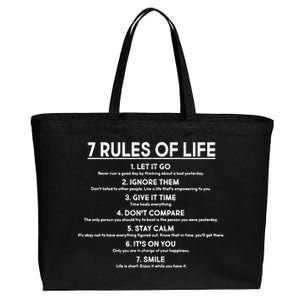 Motivational 7 Rules Of Life  Cotton Canvas Jumbo Tote