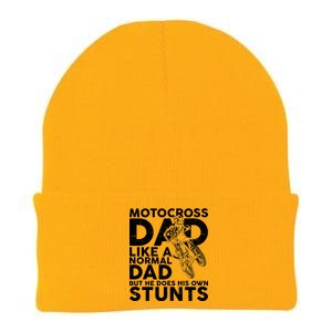 Motocross Dad Like A Normal Dad But He Does His Owns Stuns Knit Cap Winter Beanie