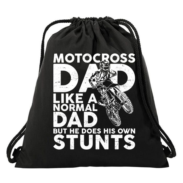 Motocross Dad Like A Normal Dad But He Does His Owns Stuns Drawstring Bag