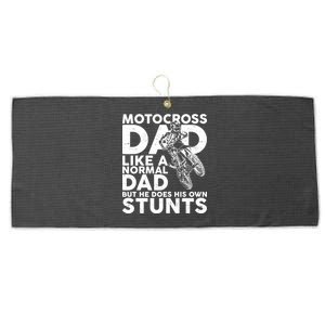 Motocross Dad Like A Normal Dad But He Does His Owns Stuns Large Microfiber Waffle Golf Towel