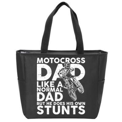 Motocross Dad Like A Normal Dad But He Does His Owns Stuns Zip Tote Bag